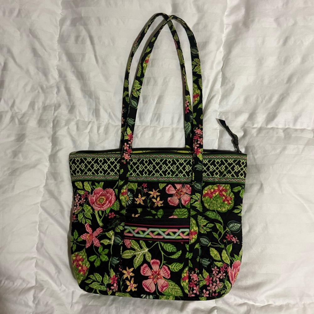Vera Bradley Black and Pink Floral Tote